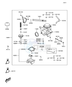 BRUTE FORCE 300 KVF300CGF EU drawing Carburetor