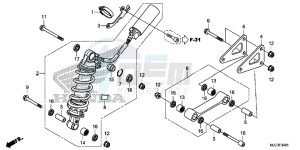 CBR600RAD CBR600RR ABS UK - (E) drawing REAR CUSHION (CBR600RA)