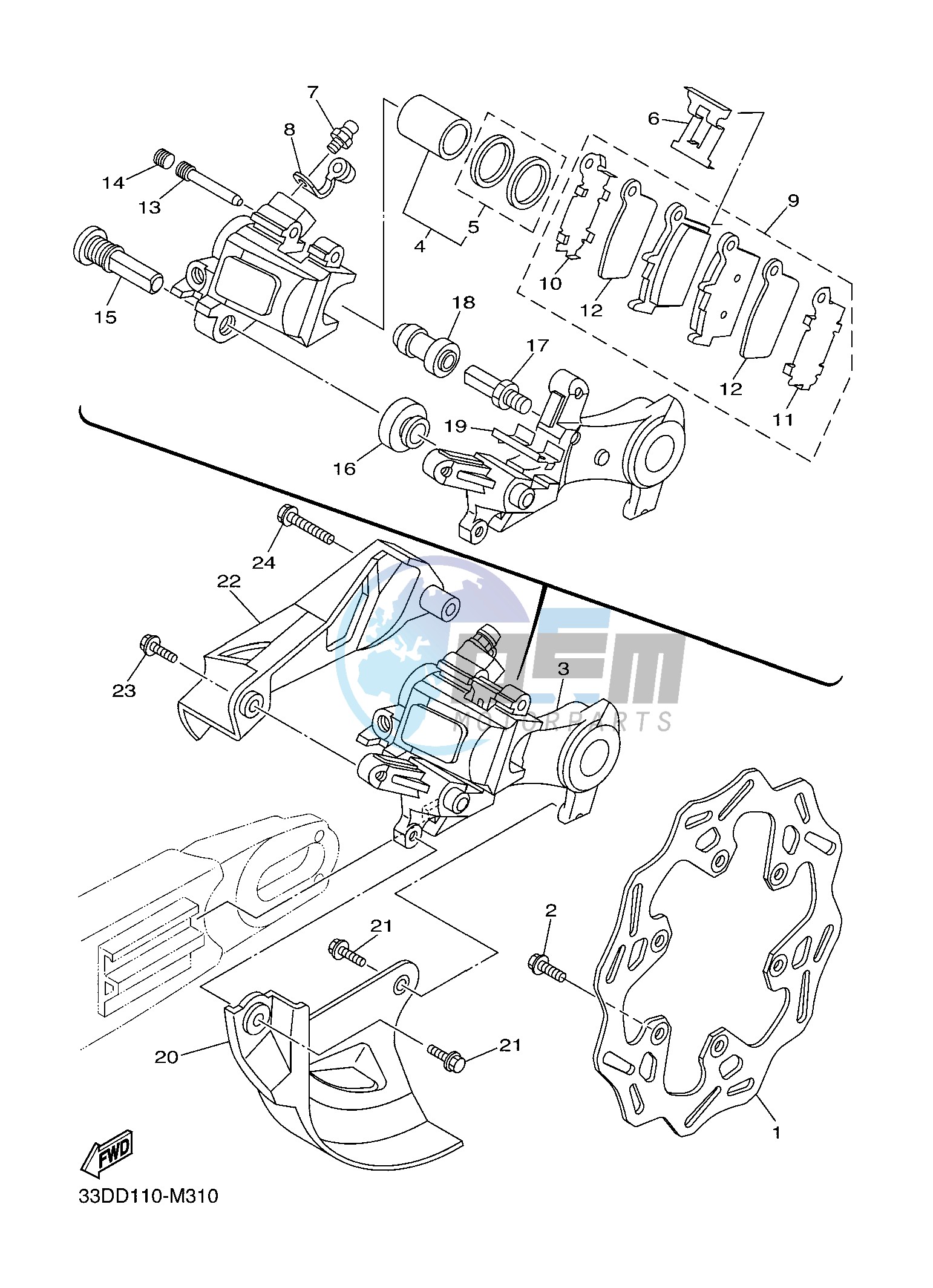 REAR BRAKE CALIPER