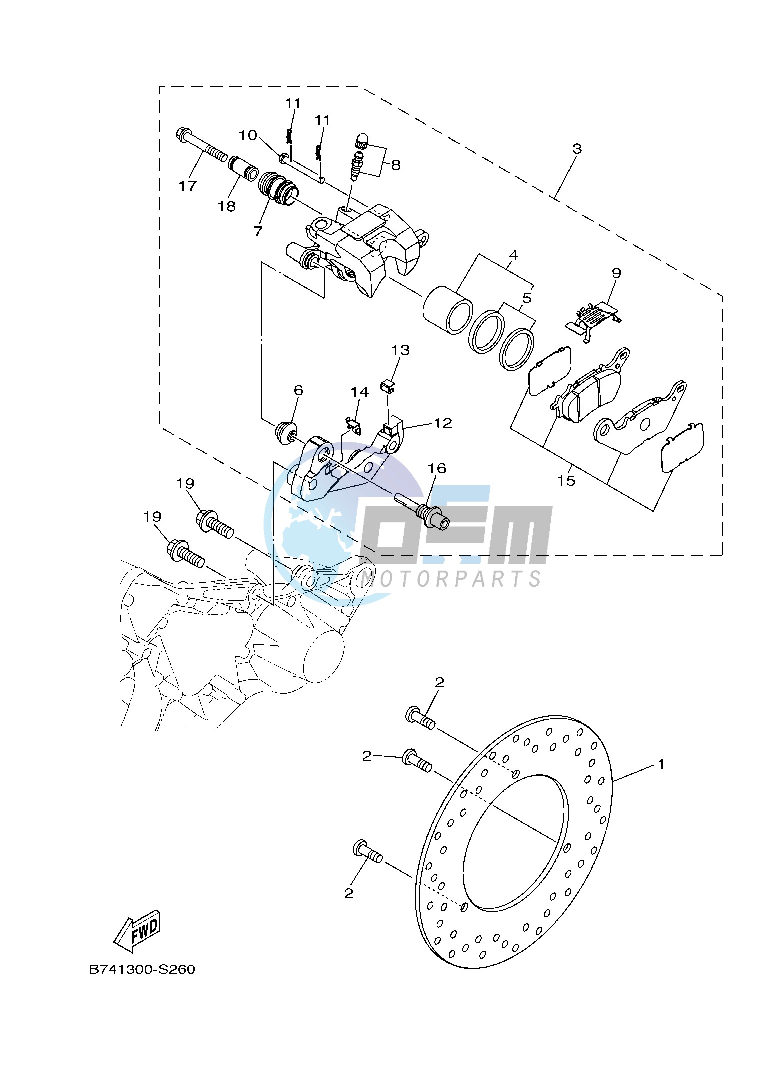 REAR BRAKE CALIPER