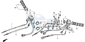 NT650V drawing SWITCH/CABLE/HANDLE LEVER