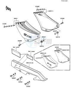 ZX 750 A [GPZ 750] (A1-A2) [GPZ 750] drawing SIDE COVERS_CHAIN COVER