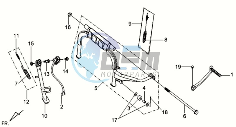 CENTRAL STAND -SIDE STAND- KICKSTARTER PEDAL