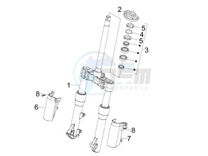 Beverly 500 Cruiser e3 2007-2012 drawing Fork steering tube - Steering bearing unit