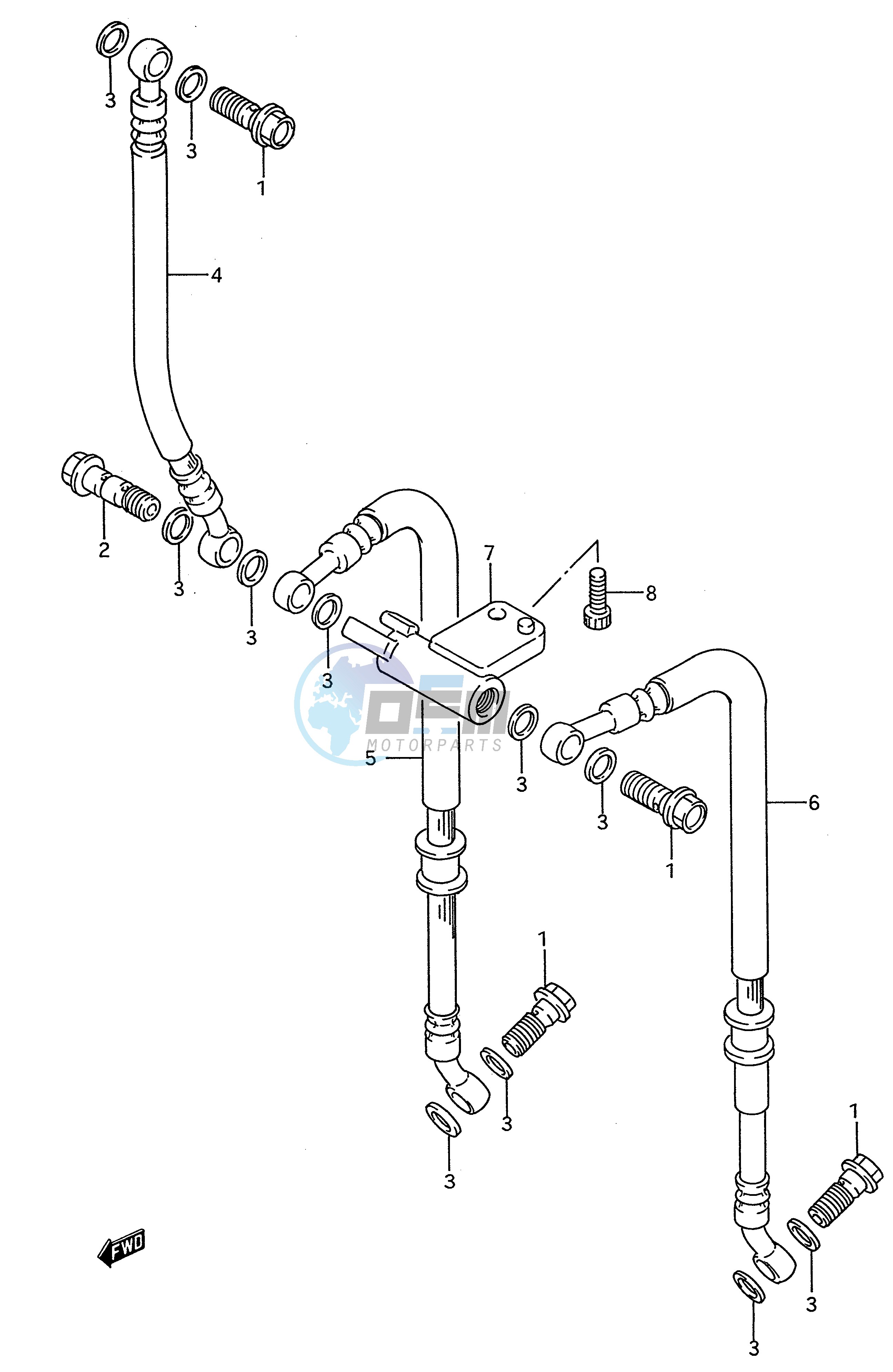 FRONT BRAKE HOSE (MODEL N P)