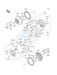 KAF 400 A [MULE 610 4X4] (A6F-AF) A6F drawing FRONT HUBS_BRAKES