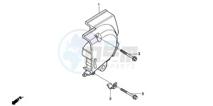 CB250 drawing LEFT REAR CRANKCASE COVER