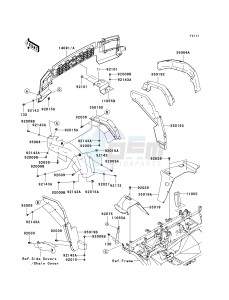 KAF 620 R [MULE 4010 TRANS4X4] (R9F-RAFA) R9F drawing FRONT FENDER-- S- -