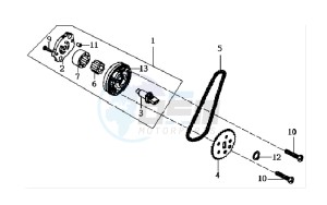 GTS 125 EURO 3 drawing OILPUMP / V-SNAAR OILPUMP