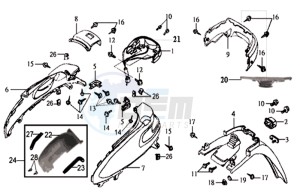 JOYRIDE 125 E2 drawing REAR FENDER - COWLING - TAIL LIGHT