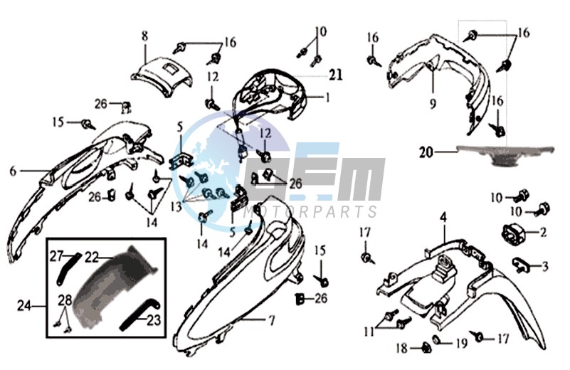 REAR FENDER - COWLING - TAIL LIGHT