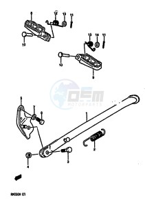 RM250 (G-H) drawing STAND-FOOTREST