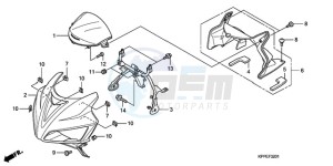 CBR125RWA Australia - (U / WH) drawing UPPER COWL (CBR125RW7/RW9/RWA)