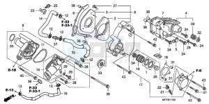 CB1300A9 BR / ABS CO MME - (BR / ABS CO MME) drawing LEFT REAR COVER/WATER PUM P