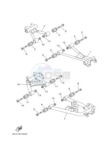 YFM450FWAD GRIZZLY 450 EPS HUNTER (BM72) drawing REAR ARM