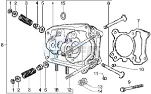 ET4 125 Leader drawing Cylinder head - valves