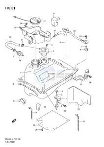 AN400 (E2) Burgman drawing FUEL TANK (AN400AL1 E24)