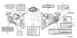 CBR1000RA9 Korea - (KO / ABS) drawing CAUTION LABEL (1)