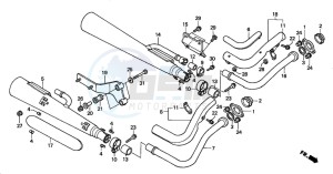 VT750DC BLACK WIDOW drawing EXHAUST MUFFLER (E/ED/F/H/KO/U/2ED)