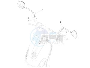 GTV 300 4T 4V ie Touring (NAFTA, APAC) (CN, USA) drawing Driving mirror/s