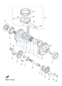 YZ250F (1SM9 1SMA 1SMB 1SMC) drawing CRANKSHAFT & PISTON