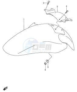 RF600R (E2) drawing FRONT FENDER (MODEL S T V)