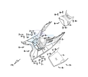 SYMPHONY SR50 drawing FOOTREST / FRAME COWLING