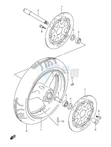 GSX-R600 (E2) drawing FRONT WHEEL (MODEL W X)