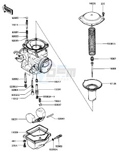 KZ 440 D [LTD BELT] (D2-D5) [LTD BELT] drawing CARBURETOR PARTS -- 81-83 D2_D3_D4_D5- -