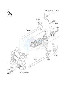 ZR 1000 B [Z1000 EUROPEAN] (B7F-B9F) B7F drawing GEAR CHANGE DRUM_SHIFT FORK-- S- -