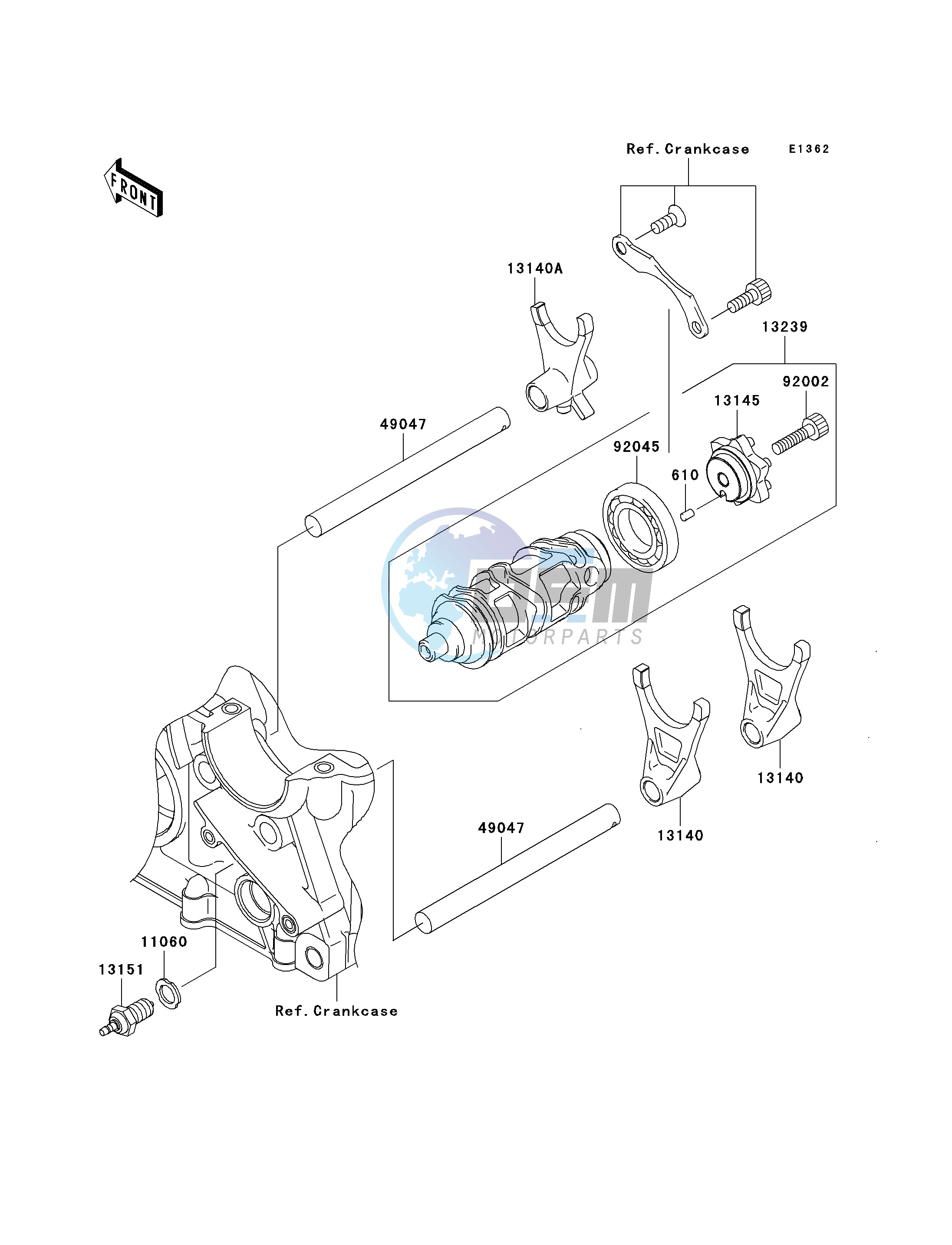 GEAR CHANGE DRUM_SHIFT FORK-- S- -