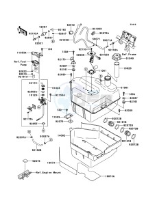 BRUTE FORCE 650 4x4i KVF650FEF EU GB drawing Fuel Tank