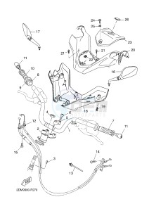 YP125R X-MAX125 X-MAX (2DME 2DME 2DME) drawing STEERING HANDLE & CABLE