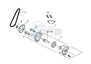 GTS 250 EURO 3 drawing OILPUMP / V-SNAAR OILPUMP