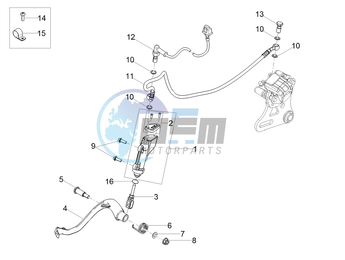 Rear master cylinder