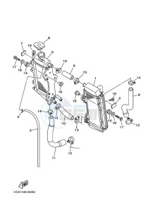 YZ125 (B0V6) drawing RADIATOR & HOSE