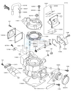 KX85 KX85CGF EU drawing Cylinder Head/Cylinder