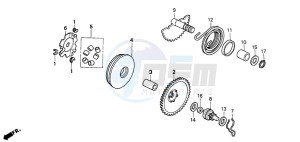 PK50M WALLAROO drawing DRIVE FACE/KICK STARTER SPINDLE