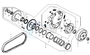 JET BASIX 25KMH 50 drawing CLUTCH / V-SNAAR