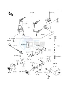 ZX 750 P [NINJA ZX-7R] (P1-P4) [NINJA ZX-7R] drawing IGNITION SWITCH_LOCKS_REFLECTORS