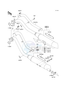 VN 800 B [VULCAN 800 CLASSIC] (B10) B10 drawing MUFFLER-- S- -