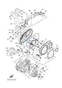 YXR700F YXR7FB RHINO 700 (1RB2 1RB3 1RB4 1RB5) drawing CRANKCASE COVER 1