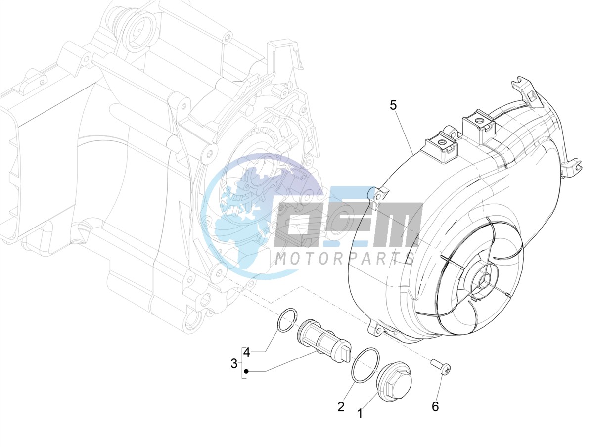 Flywheel magneto cover - Oil filter