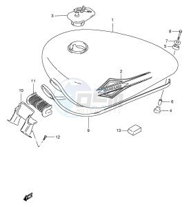 VS600GL (E2) INTRUDER drawing FUEL TANK (MODEL V)