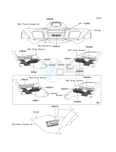 KVF 700 A [PRAIRIE 700 4X4] (A1-A2) [PRAIRIE 700 4X4] drawing DECALS-- GREEN- --- A1- -