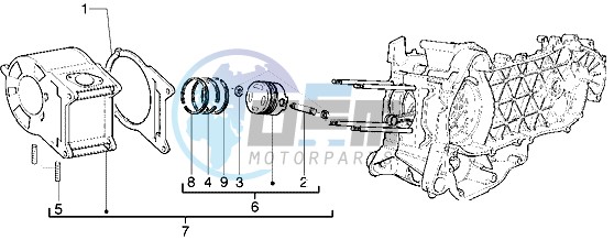 Cylinder-piston-wrist pin assy