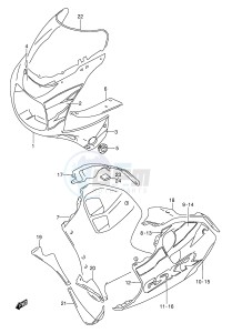 GSX-R1100W (E28) drawing COWLING BODY (MODEL T)