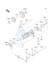 KLF 250 A [BAYOU 250] (A1-A3) [BAYOU 250] drawing GEAR CHANGE DRUM_SHIFT FORK-- S- -