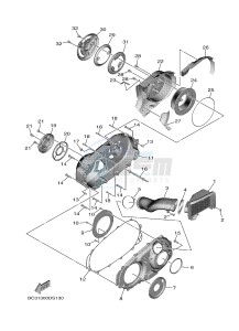 XP530 XP530D-A TMAX DX ABS (BC38) drawing CRANKCASE COVER 2