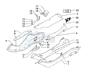 X9 125 SL drawing Side coverings-Spoiler